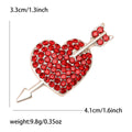 Alloy Rhinestone Heart Arrow Brooch Pin For Women's Suit Shawls view 5