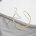 European Minimalist Twisted Metal Line Open Bangle Bracelet Style Statement Wrist Jewelry view 2
