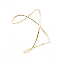 European Minimalist Twisted Metal Line Open Bangle Bracelet Style Statement Wrist Jewelry view 5