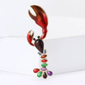 Metal Alloy Enamel Lobster Brooch For Suits And Coat Decoration view 3