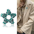 Alloy Crystal Five Point Star Brooch For Elegant Suit Accessories view 2