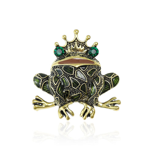 Alloy Frog Prince Brooch For Vintage Cartoon Garment Decoration