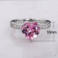 AAA Heart Shaped Pink Zircon Inlaid Wedding Ring For Women Engagement Hand Jewelry view 4