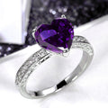AAA Heart Shaped Pink Zircon Inlaid Wedding Ring For Women Engagement Hand Jewelry view 10