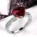 AAA Heart Shaped Pink Zircon Inlaid Wedding Ring For Women Engagement Hand Jewelry view 9