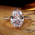 Korean Bridal Large Marquise Zircon Ring, Romantic Valentine's Day Proposal Finger Jewelry view 1