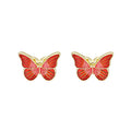 French Oil Painting Style Colorful Enamel Mini Butterfly Studs Elegant Silver Needle Fashion Earrings view 5