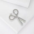 Alloy Rhinestone Pearl Scissors Brooch Pin For Office Wear view 5