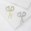 Alloy Rhinestone Pearl Scissors Brooch Pin For Office Wear view 1
