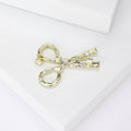 Alloy Rhinestone Pearl Scissors Brooch Pin For Office Wear view 3