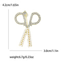 Alloy Rhinestone Pearl Scissors Brooch Pin For Office Wear view 6