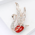 Alloy Rhinestone Swan Brooch Pin For Women's Coats And Suits view 2