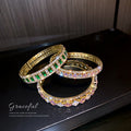Fashion OL Alloy Full Rhinestone Square Geometric Bangle For Women view 2