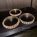 Fashion OL Alloy Full Rhinestone Square Geometric Bangle For Women view 4