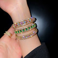 Fashion OL Alloy Full Rhinestone Square Geometric Bangle For Women view 1