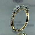 Gold Plated Single Row Zircon Ring For Women Anniversary Light Luxury Fashion Jewelry view 1