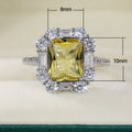 European Light Luxury Sparkling Yellow Zircon Engagement Ring For Women Fashion Party Jewelry view 5