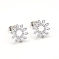 Sweet Hollow Snowflake Zircon Stud Earrings, Fresh Daily Student Ear Jewelry view 3