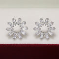 Sweet Hollow Snowflake Zircon Stud Earrings, Fresh Daily Student Ear Jewelry view 4