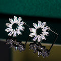 Sweet Hollow Snowflake Zircon Stud Earrings, Fresh Daily Student Ear Jewelry view 2