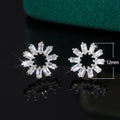 Sweet Hollow Snowflake Zircon Stud Earrings, Fresh Daily Student Ear Jewelry view 5