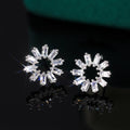 Sweet Hollow Snowflake Zircon Stud Earrings, Fresh Daily Student Ear Jewelry view 1