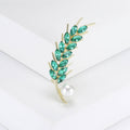 Alloy Pearl Wheat Brooch With Crystal For Clothing Fastening view 3