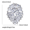 Alloy Crystal Glass Statement Brooch Pin For Suits And Sweaters view 5