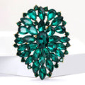 Alloy Crystal Glass Statement Brooch Pin For Suits And Sweaters view 3