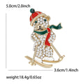 Alloy Rhinestone Skiing Bear Brooch Pin For Fashion Clothing view 5