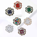 Vintage Alloy Hollow Crystal Flower Brooch For Coats And Suits view 2