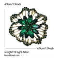 Vintage Alloy Hollow Crystal Flower Brooch For Coats And Suits view 5