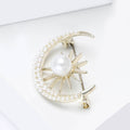 Alloy Rhinestone Pearl Sun Moon Brooch For Women Apparel view 3