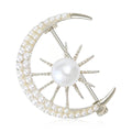 Alloy Rhinestone Pearl Sun Moon Brooch For Women Apparel view 1