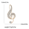 Alloy Rhinestone Music Note Brooch For Suit Lapel Decoration view 4