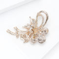 Alloy Cat Eye Stone Flower Brooch Pin For Elegant Dress Decoration view 4