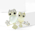 Metal Alloy Cat Eye Owl Brooch For Fashion Garment Decoration view 2