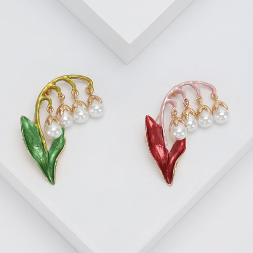 Elegant Alloy Lily Of The Valley Brooch For Clothing Accessories