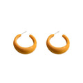 Korean Minimalist Acrylic C-Shaped Hoop Earrings With Silver Needle Round Fashion Design view 5