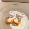 Korean Minimalist Acrylic C-Shaped Hoop Earrings With Silver Needle Round Fashion Design view 1
