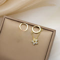 Korean Sparkly Rhinestone Flower Chain Huggie Hoop Elegant Small Alloy Ear Cuff Earrings view 2