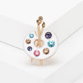 Alloy Enamel Rhinestone Palette Brooch Pin For Jacket Decoration view 6
