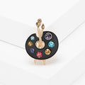 Alloy Enamel Rhinestone Palette Brooch Pin For Jacket Decoration view 2