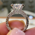 Women's Copper Zircon Engagement Ring, Fashion Proposal Ring For Western Jewelry view 2