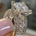 Women's Copper Zircon Engagement Ring, Fashion Proposal Ring For Western Jewelry view 1