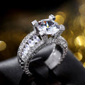 Women's Copper Zircon Engagement Ring, Fashion Proposal Ring For Western Jewelry view 3