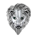 Vintage Alloy Rhinestone Lion Head Brooch For Men's Suit Lapel view 2
