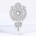 Metal Alloy Pearl Rhinestone Wheat Bow Brooch For Womens Apparel view 2