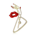 Enamel Alloy Red Lips Hand Brooch For Clothing Decoration view 1