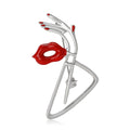 Enamel Alloy Red Lips Hand Brooch For Clothing Decoration view 5